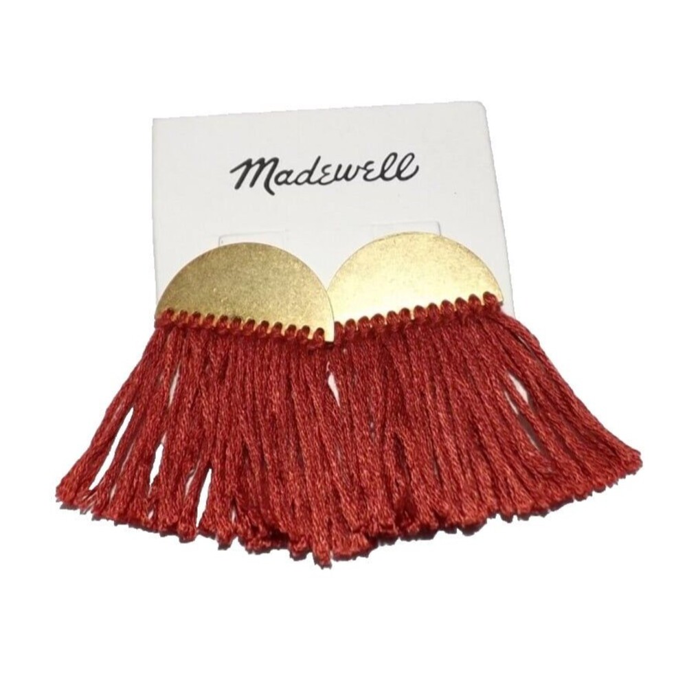 Madewell Fringe Half moon Post Earrings NEW w/Sterling Silver Posts